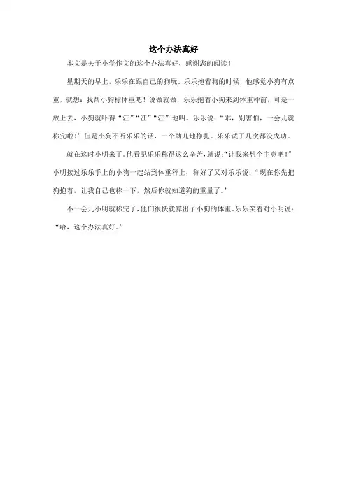 这个办法真好_小学作文_5