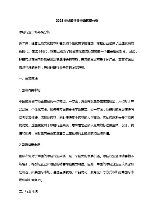 2023年球鞋行业市场环境分析