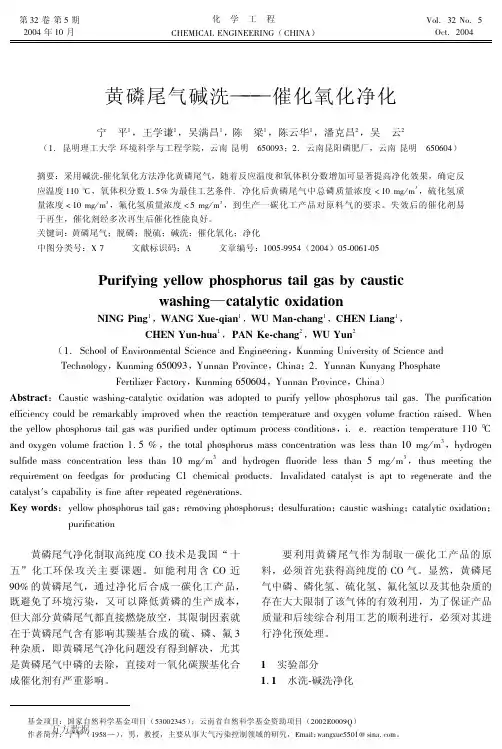 黄磷尾气碱洗--催化氧化净化