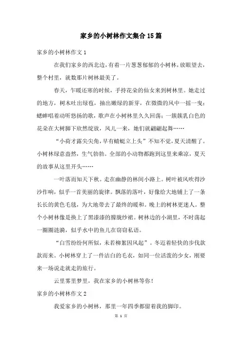 家乡的小树林作文集合15篇
