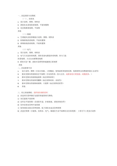 消防工程项目设计图纸要求