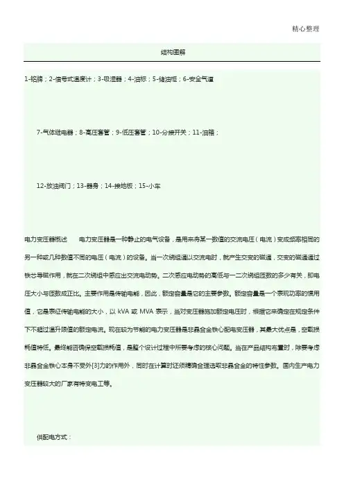 油浸式变压器结构图解