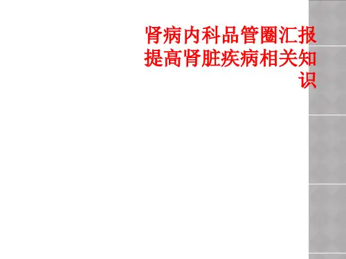 肾病内科品管圈汇报提高肾脏疾病相关知识