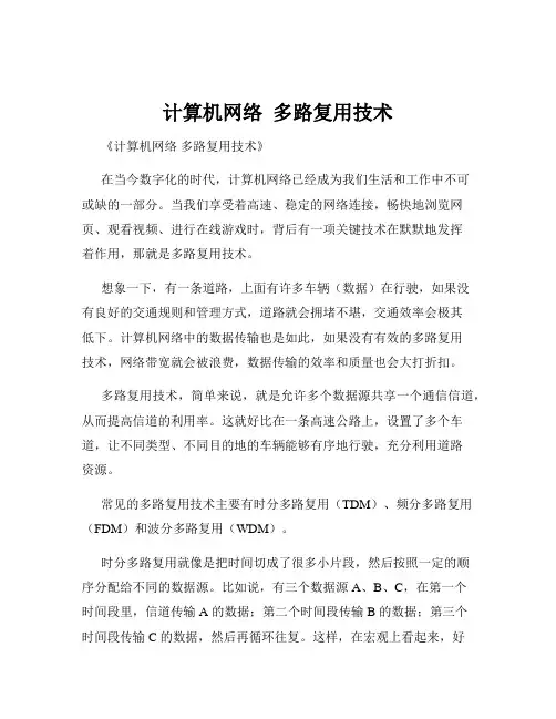 计算机网络  多路复用技术