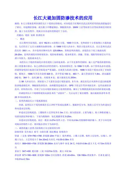 长江大堤加固防渗技术的应用