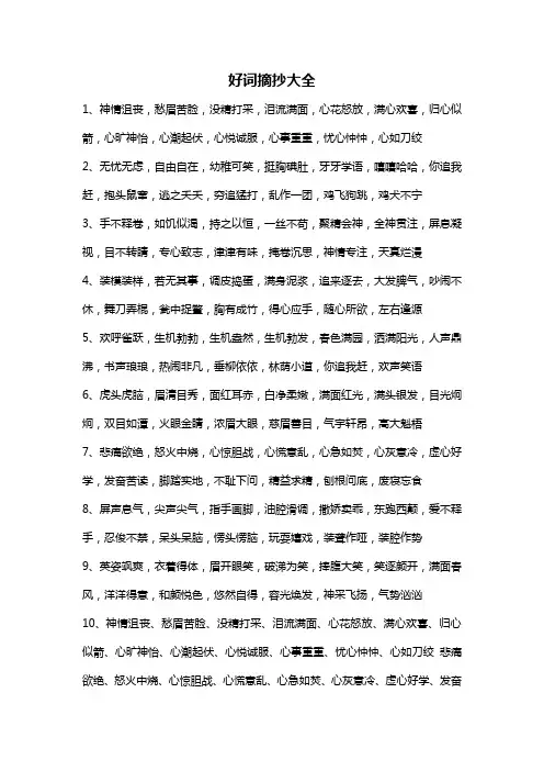 好词摘抄大全10
