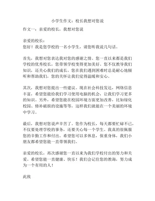 小学生作文：校长我想对您说