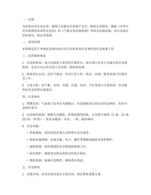 台风灾害专项应急预案