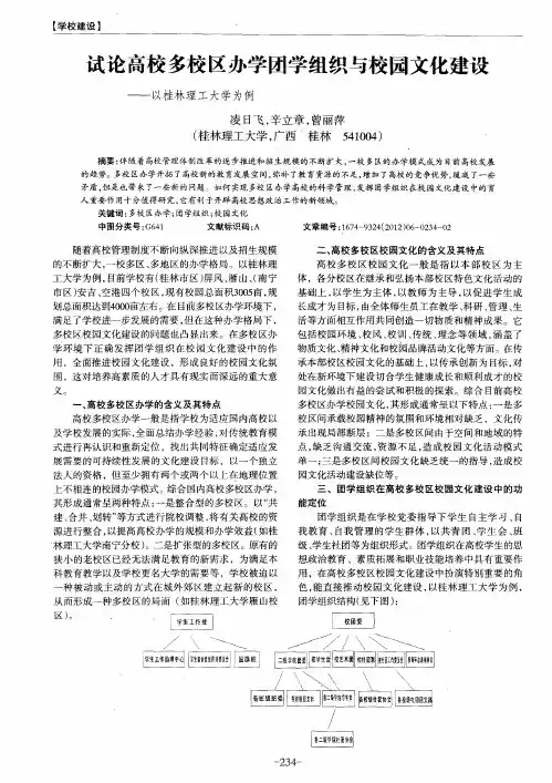 试论高校多校区办学团学组织与校园文化建设——以桂林理工大学为例