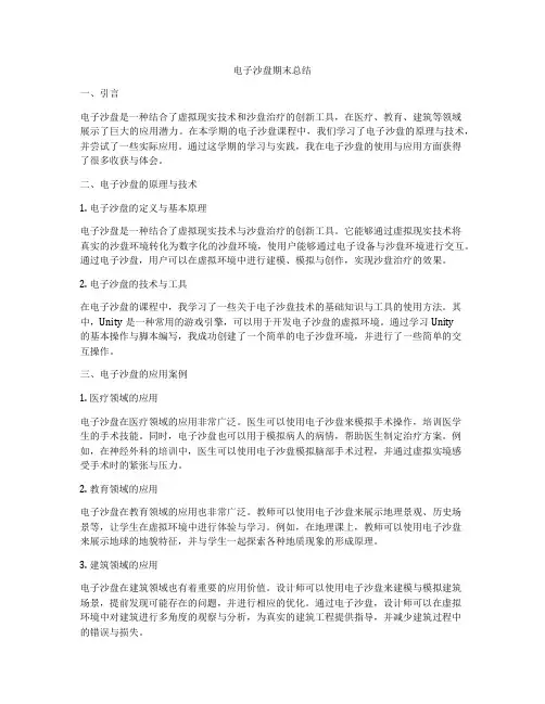 电子沙盘期末总结