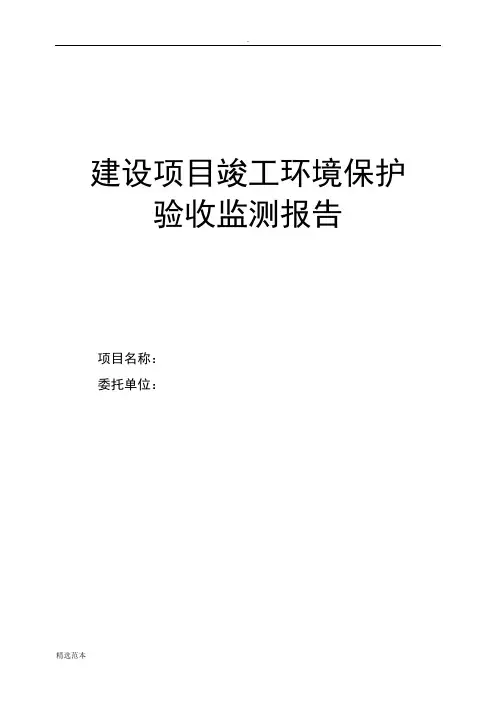 项目竣工环保验收报告表模板