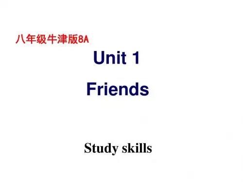 牛津译林版英语八上课件：Unit 1 Friends Study skill