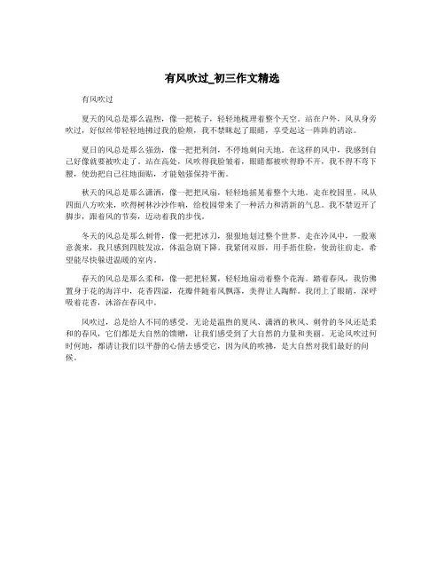 有风吹过_初三作文精选
