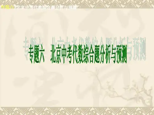 2013届北京市中考数学二轮专题突破复习课件代数综合题