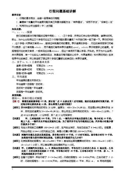行程问题基础讲解
