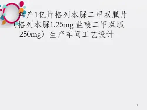 年产1亿片格列本脲二甲双胍片生产车间工艺设计_OK