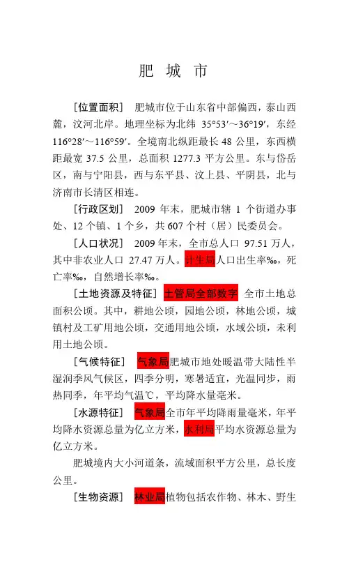 肥城市情