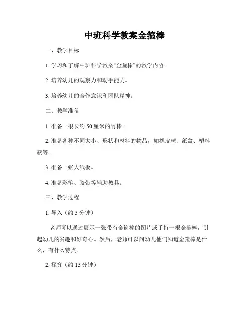 中班科学教案金箍棒