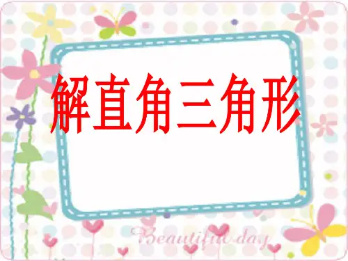 北师大版九年级数学下册教学14 解直角三角形(共15张)PPT课件