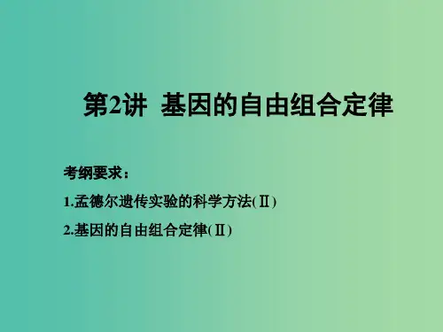 高考生物一轮复习 第一单元 遗传的基本规律 第2讲 基因的自由组合定律(必修2)