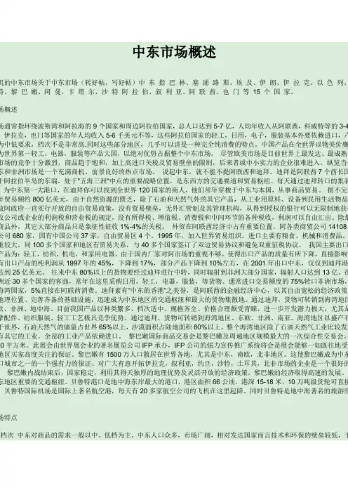中东市场概述