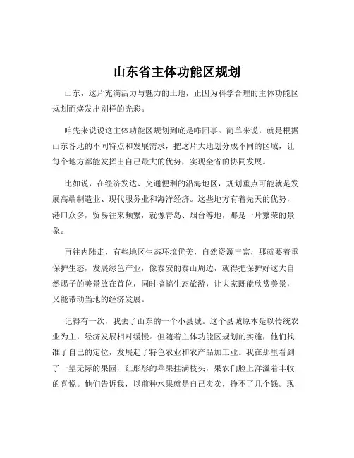 山东省主体功能区规划