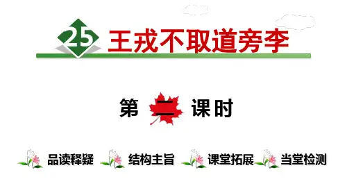 四年级上册语文精品PPT王戎不取道旁李【】 新部编版(共张PPT)