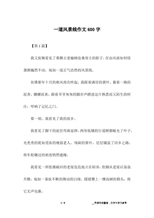 一道风景线作文600字