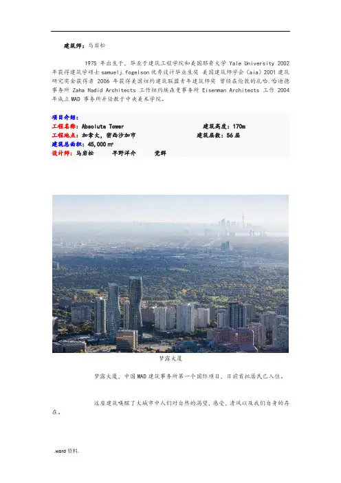 性感的超高层—加拿大梦露大厦结构分析报告