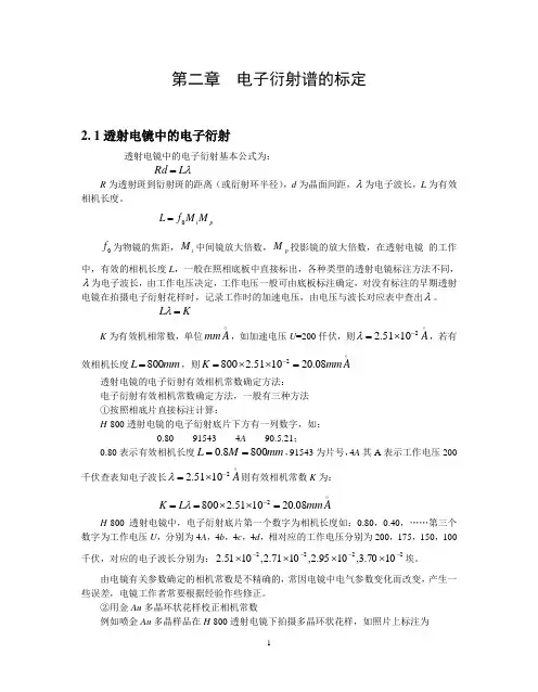 电子衍射谱的标定