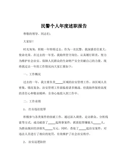 民警个人年度述职报告