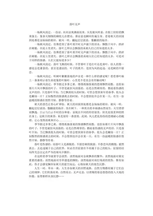 落叶无声 