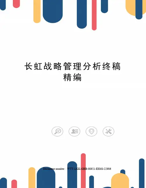 长虹战略管理分析终稿精编