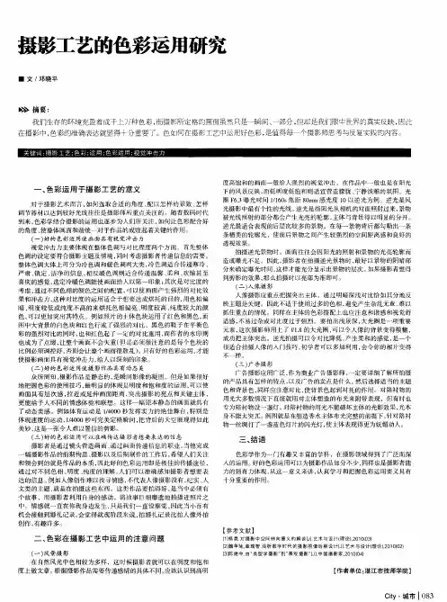 摄影工艺的色彩运用研究