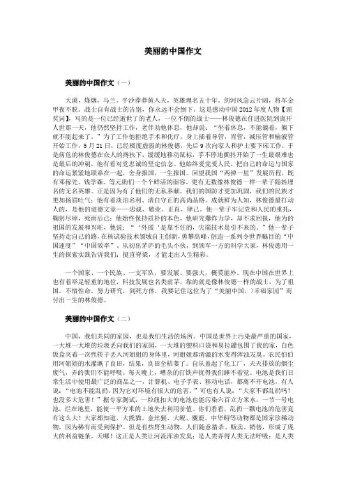 美丽的中国作文