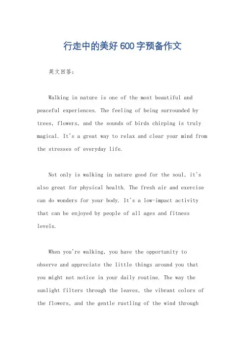 行走中的美好600字预备作文