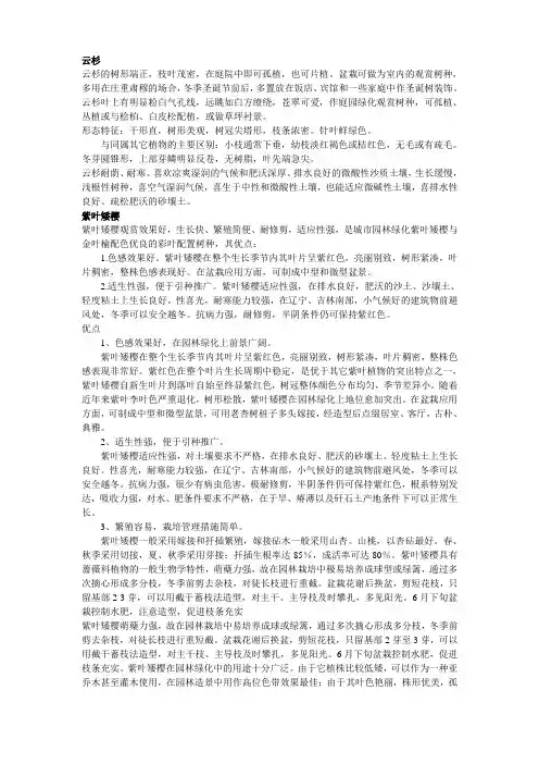 主要绿化树种及其特性[1]