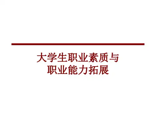 【大学生生涯指导】职业素质拓展