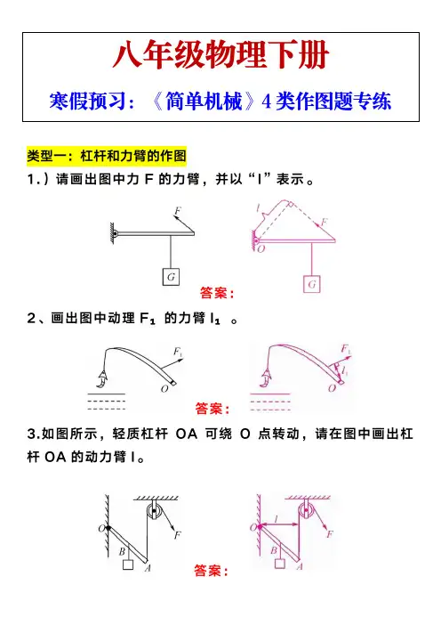 八年级下册物理《简单机械》4类作图题专练