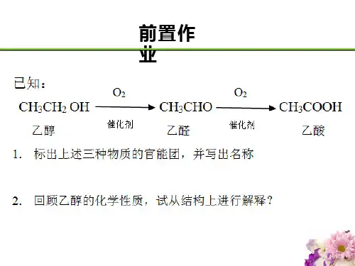 高中化学《生活中两种常见的有机物——乙酸》优质教学课件设计