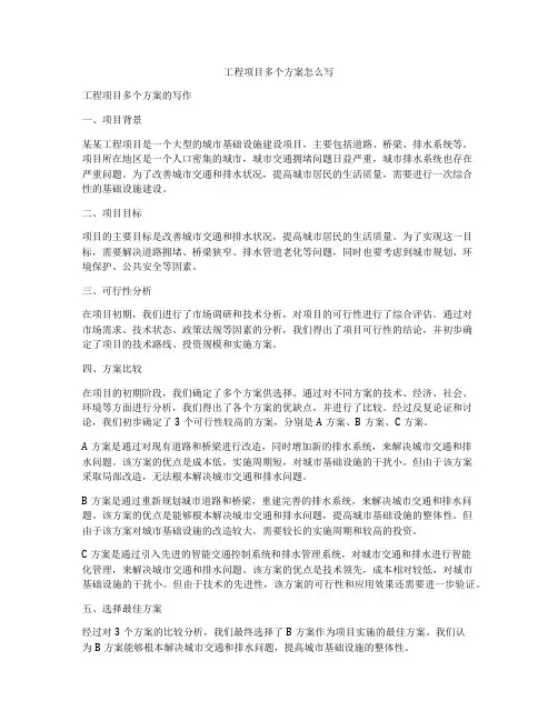 工程项目多个方案怎么写