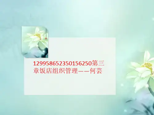 12995讲义8652350156250第三章饭店组织管理——何芸