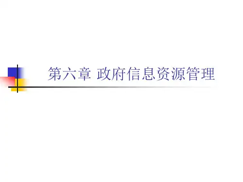第六章政府信息资源管理