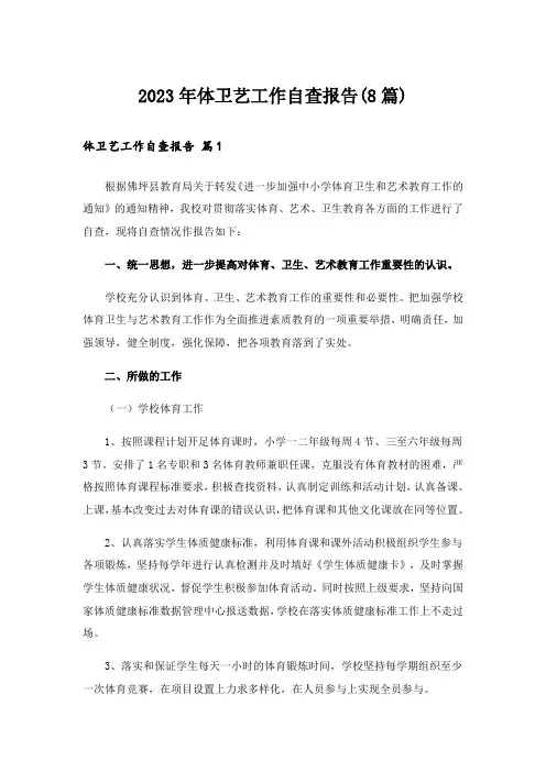 2023年体卫艺工作自查报告(8篇)_1