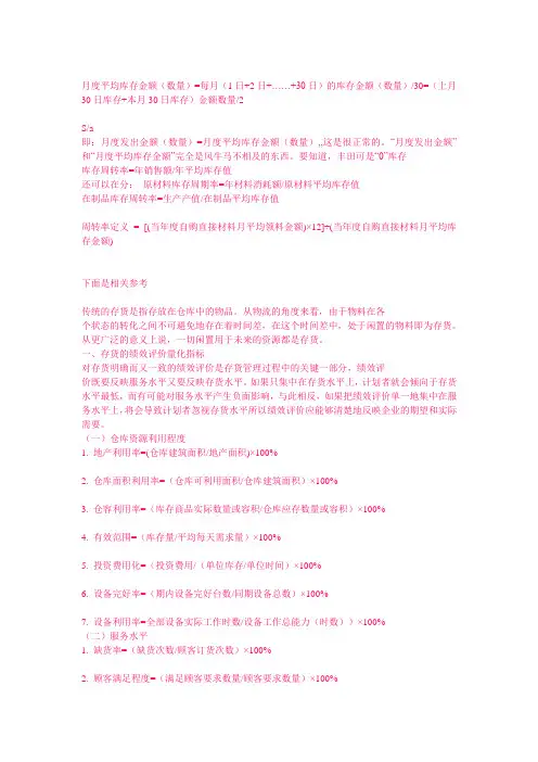 库存周转率计算公式