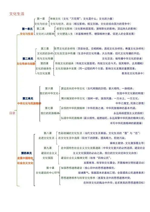 高中政治文化生活知识点(精排完整版)