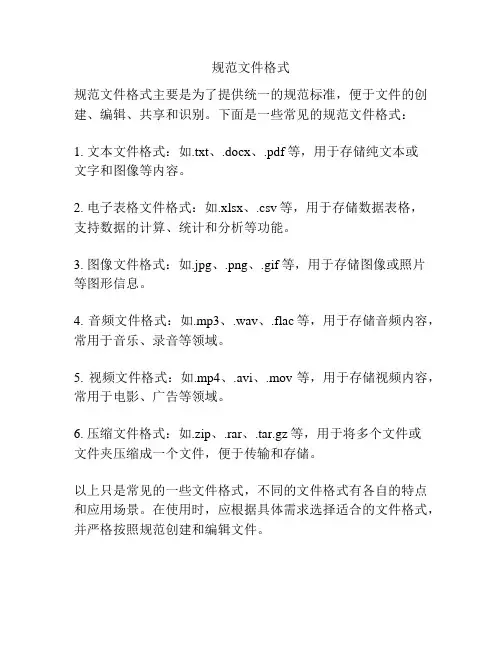 规范文件格式