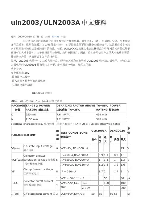 uln2003ULN2003A中文资料