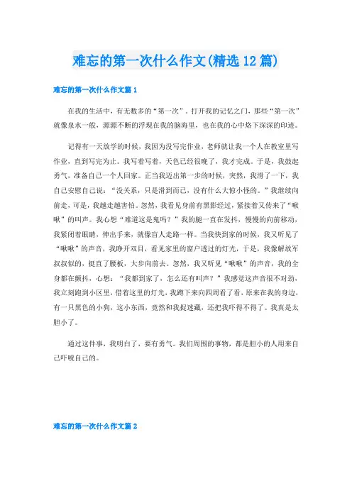 难忘的第一次什么作文(精选12篇)