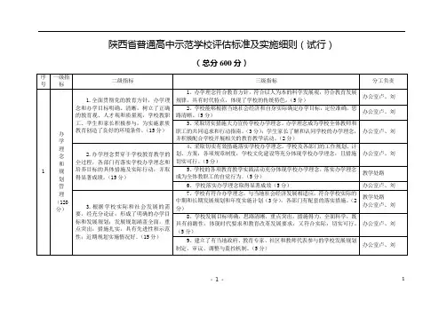 陕西省普通高中示范学校评估标准及实施细则(试行).